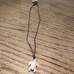 Buffalo bone turtle Hawaiian pendant  necklace unisex